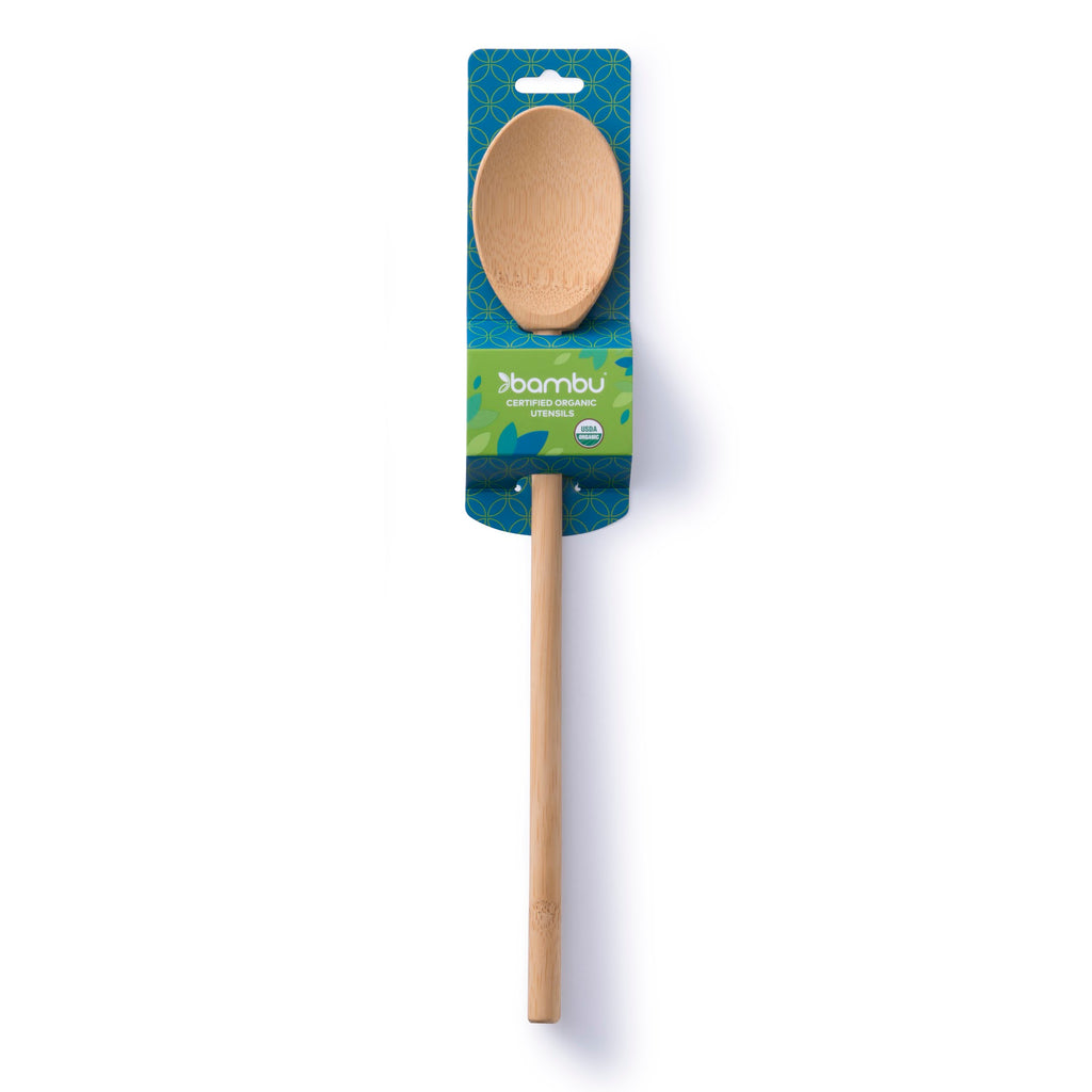 Bamboo 13" mixing spoon in packaging - bambu