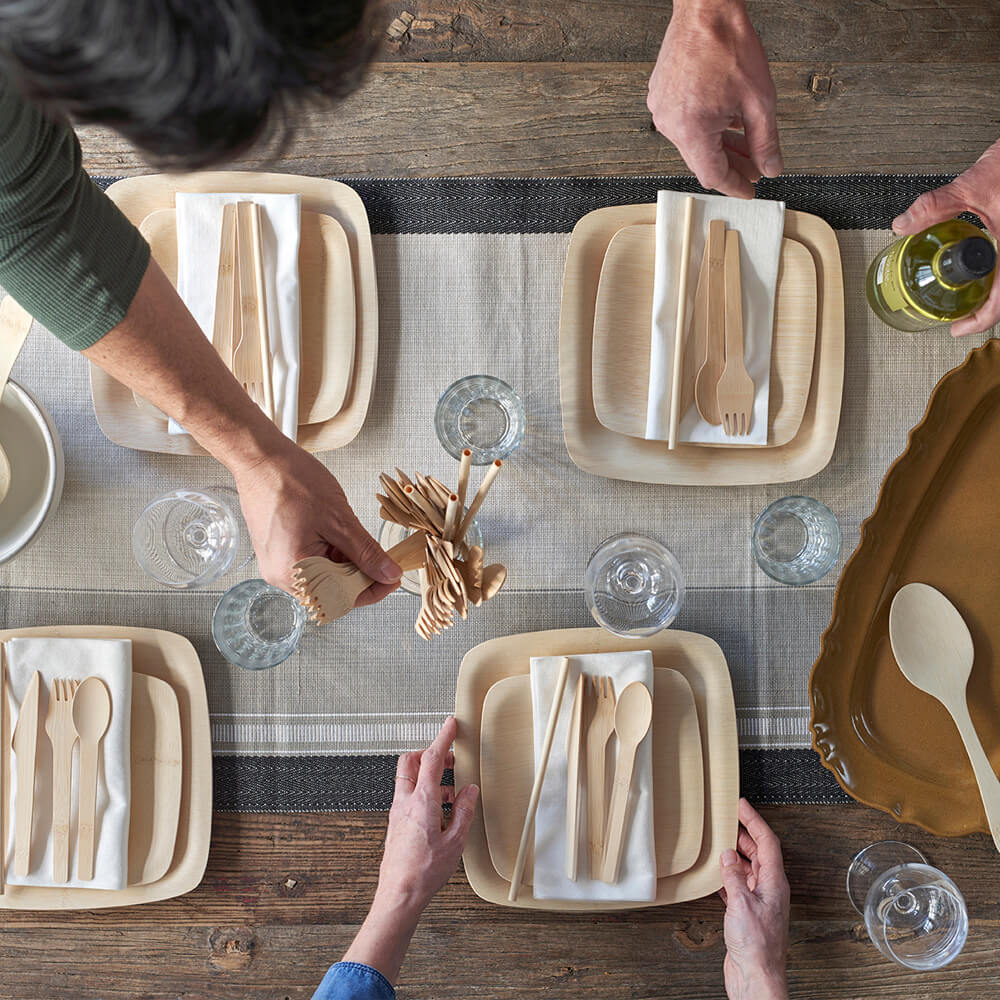 bambu® creates eco-friendly dinnerware & sustainable home goods. Specializing in disposable plates, kitchen utensils, cutlery, cutting boards made from renewable resources such as bamboo, cork, and more. Shop now.