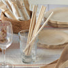 Disposable Bamboo Straws accent a tablescape with Fancy Veneerware bamboo plates.