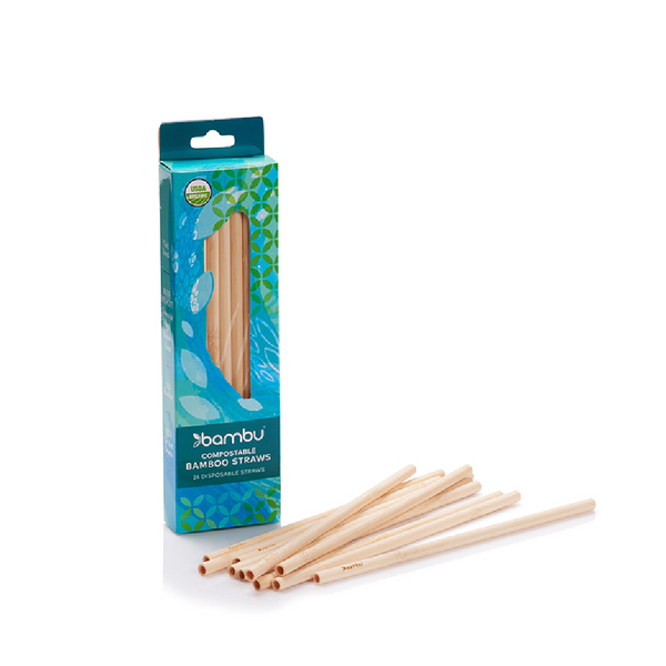 Disposable Bamboo Straws. Box of 24