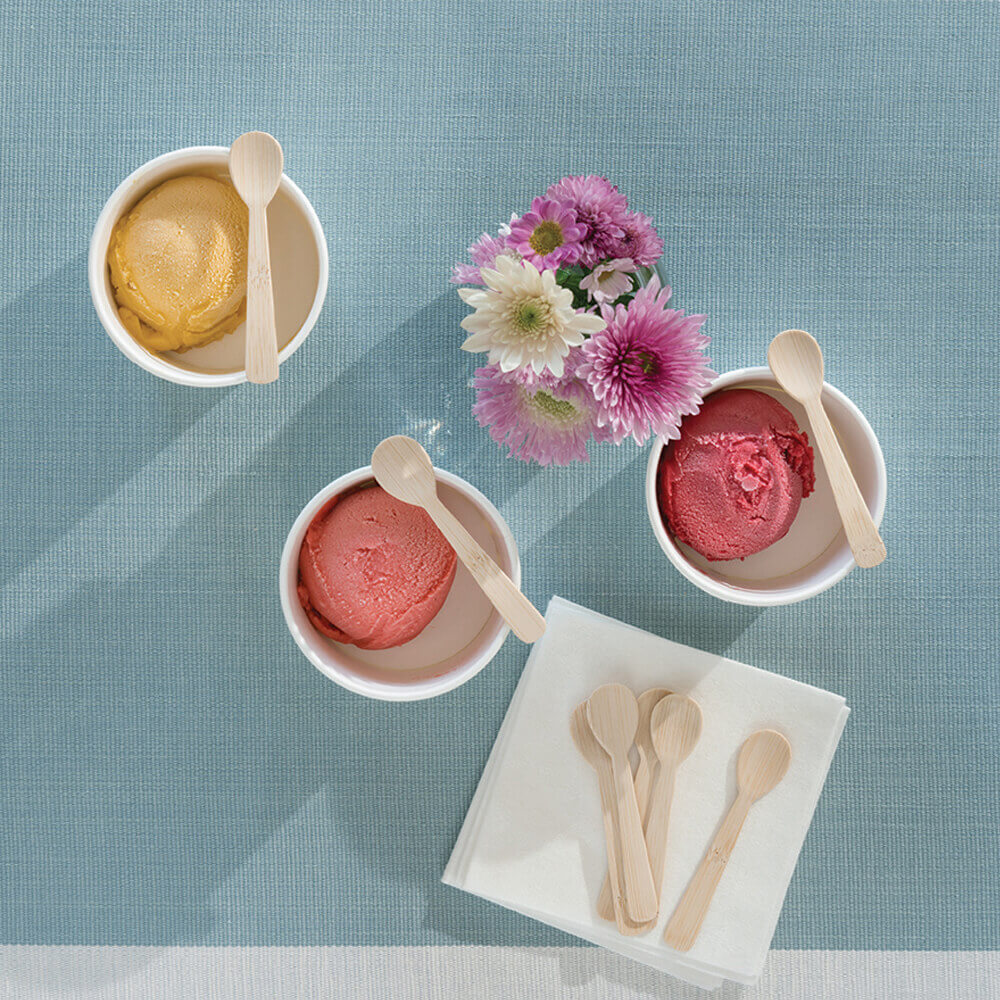 Veneerware® 4" Tasting Spoons are the perfect size for ice cream tasting and testing - bambu