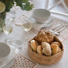 foldable cork fabric bowl used as a bread bowl - bambu
