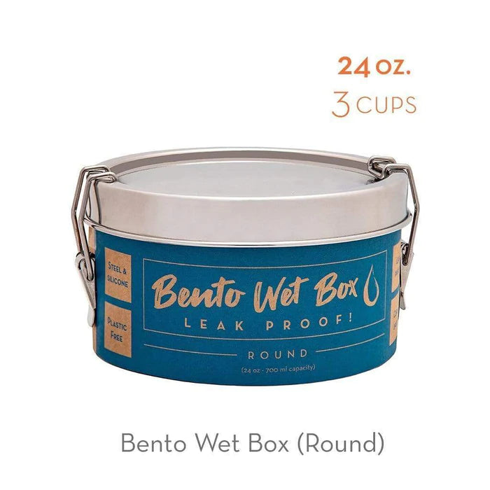 ECOlunchbox Stainless Bento Wet Box - Round has a capacity of up to 3 cups.